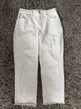 Abercrombie & Fitch High Rise White Straight Jeans